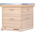 thumbnail image 1 of 10 Frame Bee Hive, Compelte Bee Hive Starter Kit Includes 1 Deep Brood Honey Bee Hives Box, 1 Medium Super Bee Box with Beehive Frames and Foundation Sheets, 1 of 7