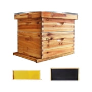 10-Frame Complete Bee Hives And Supplies Starter Kit Dipped In 100% Beeswax, Includes 1 Deep Hive Bee Box And 1 Bee Hive Super With Beehive Frames And Foundation For Beginner Beekeepers