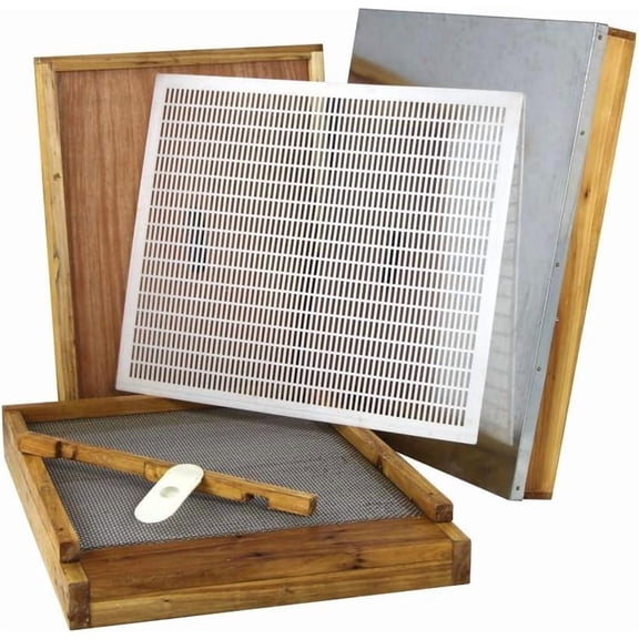 10 Frame Langstroth Beehive Parts Kit Dipped in 100% Beeswax Includes Telescoping Top Cover, Oval Bee Escape, Inner Cover, Screened Bottom Board, Entrance Reducer& Queen Excluder$$Animal Other