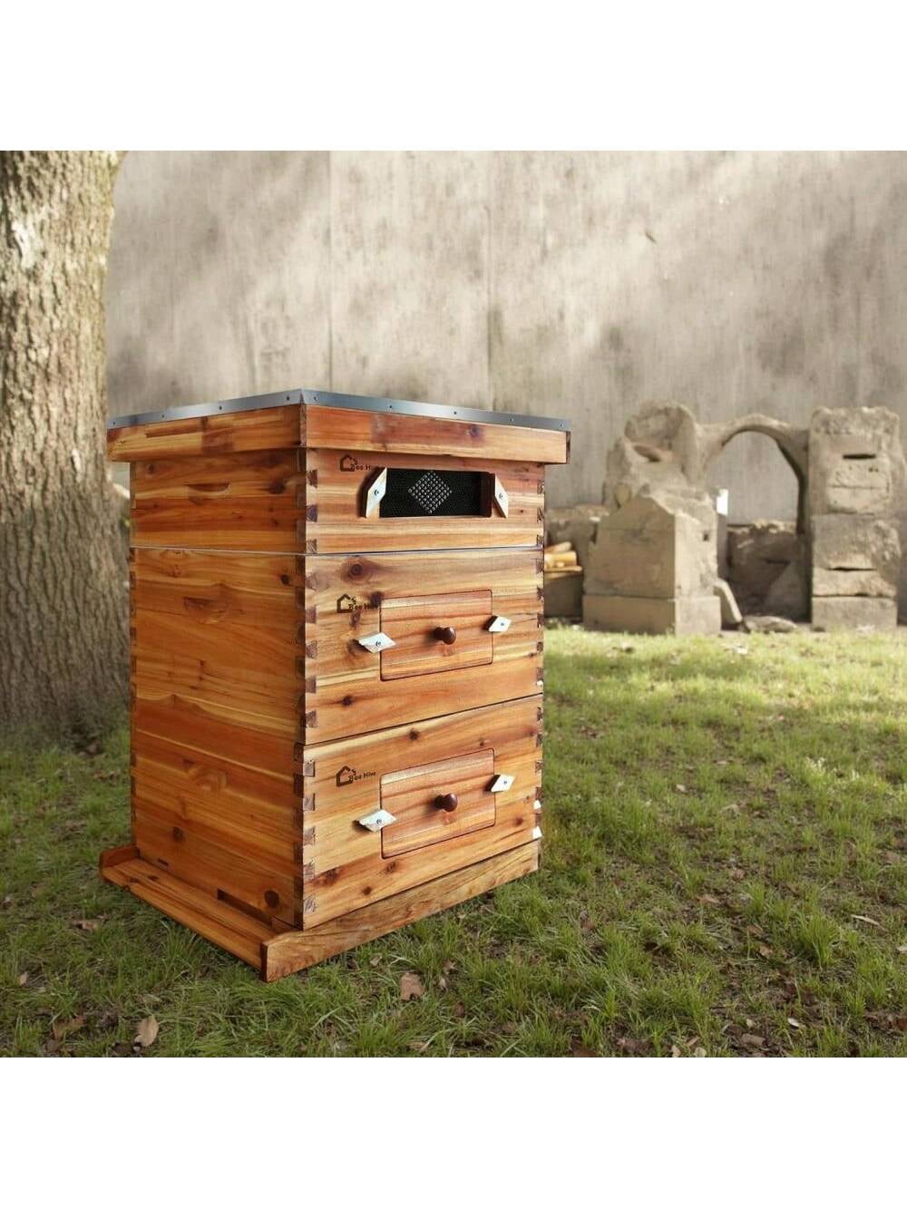 10-Frame Langstroth Beehive Starter Kit, Wax-Coated Complete Beehive ...