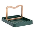 thumbnail image 1 of Under 10$ Free Ship Home Decor Spoon Rest with Lid Holder Heat Pot Lid Rest Multifunctional Spatula Holder While Cooking for Stovetop and Kitchen Counter Grey\green ABS Gold Spraying B,18.2x14x2.8cm, 1 of 8