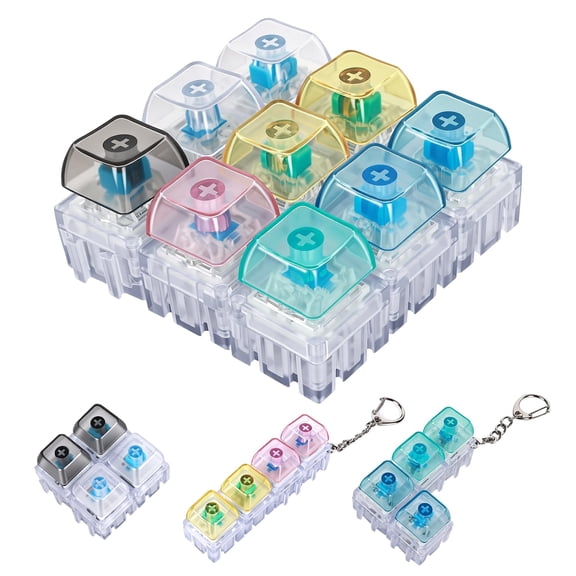 10 Freely Combined Fidget Clickers with LED Lights Keychain Sensory Toy