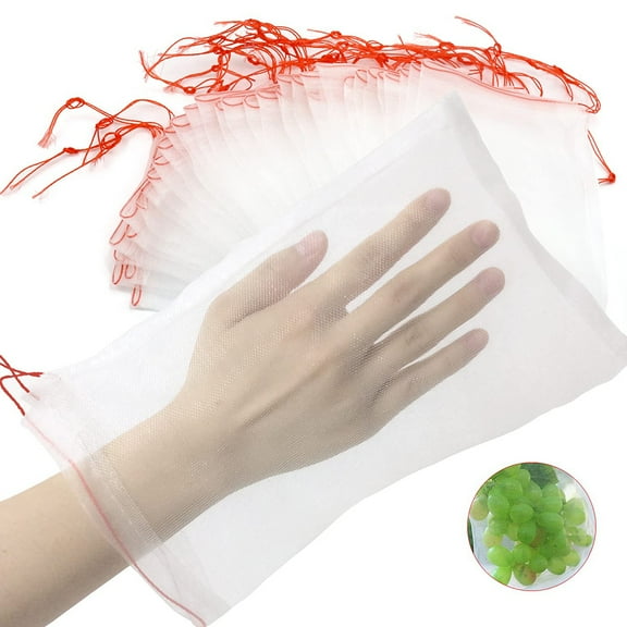 10 Fruit Protector Bags, 6"x4" Fruit Mesh Bags, Garden Mesh Bags with Drawstring, Fruit Tree Bags, Mesh Barrier Bags for Protecting Fruits and Vegetables