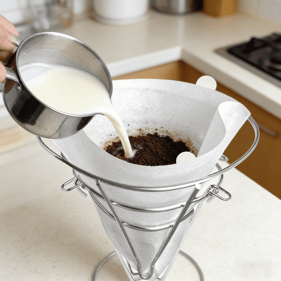 10" Fryer Oil & Coffee Filter Set 40 Pack, Non-Woven Cones for Maple Syrup & Coffee Powder Filtration, Kitchen & Catering Use