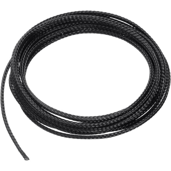 10 Ft - 1/8 Inch Expandable Braided Cable Sleeving, PET Cable Management Wire Sleeve Cord Protector, Wire Wrap Loom Tube for TV Computer Audio, Office Home Devices, Black