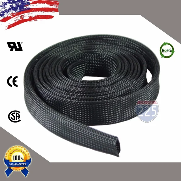 10 Ft. 1" Black Expandable Wire Cable Sleeving Sheathing Braided Loom Tubing Us