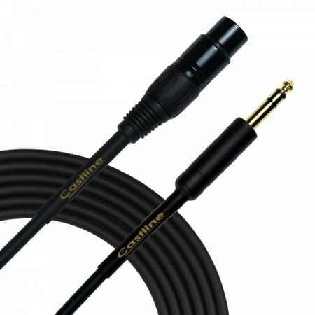 10 Ft Castline Gold XLR female to 1/4" TRS Patch Cable Mogami Neglex 2549