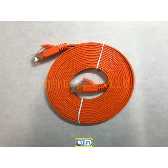 10'Ft Cat6 Flat Ethernet High Speed Utp Network Lan Patch Cable Orange Usa