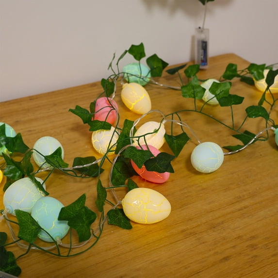 10 Ft Easter Garland with Lights, Easter Egg Garland for Mantle, Spring Summer Pastel Artificial Flower Garlands, Easter Decorations for Home Mantle Fireplace Indoor Decor