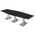 thumbnail image 1 of 10 Ft Modular Hexagon Shaped Conference Table X Bases Electrical Units, 1 of 5