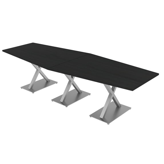 10 Ft Modular Hexagon Shaped Conference Table X Bases Electrical Units