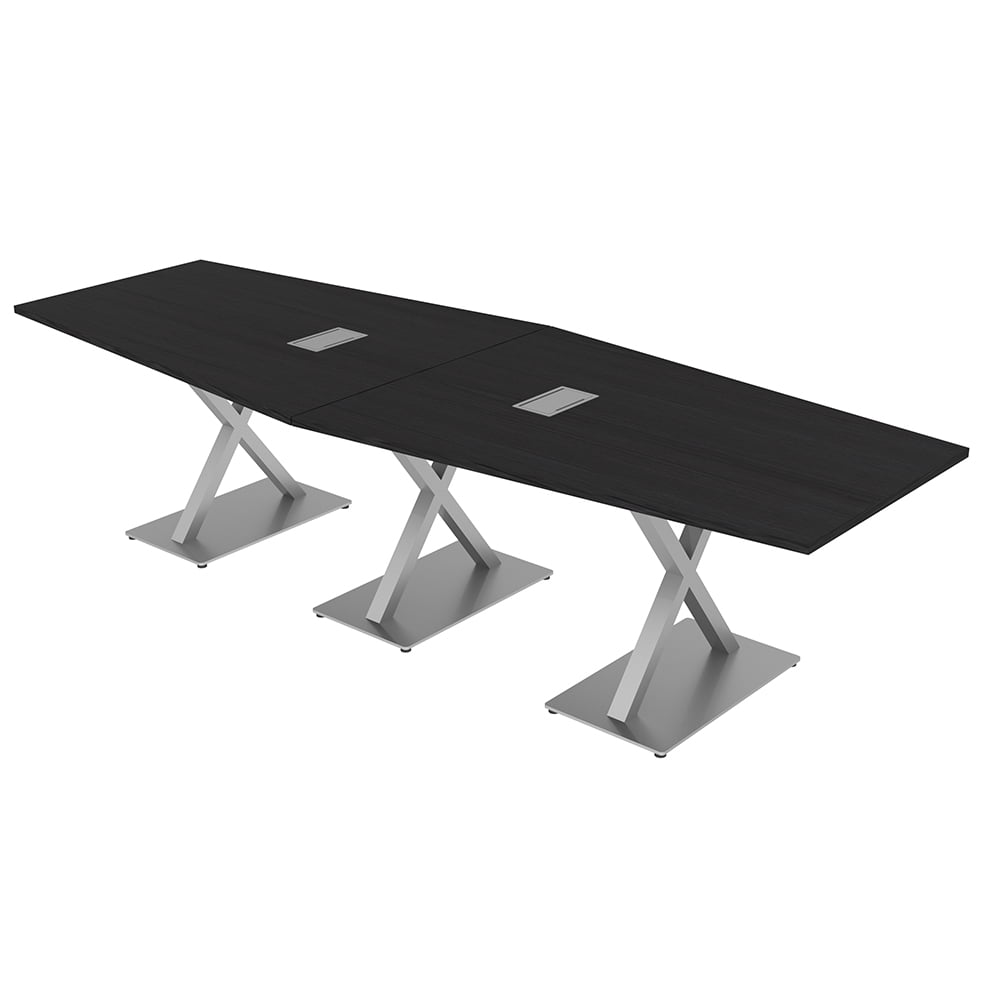 10 Ft Modular Hexagon Shaped Conference Table X Bases Electrical Units ...