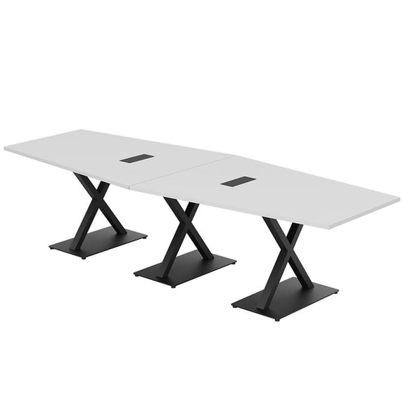 10 Ft Modular Hexagon Shaped Conference Table X Bases Electrical Units