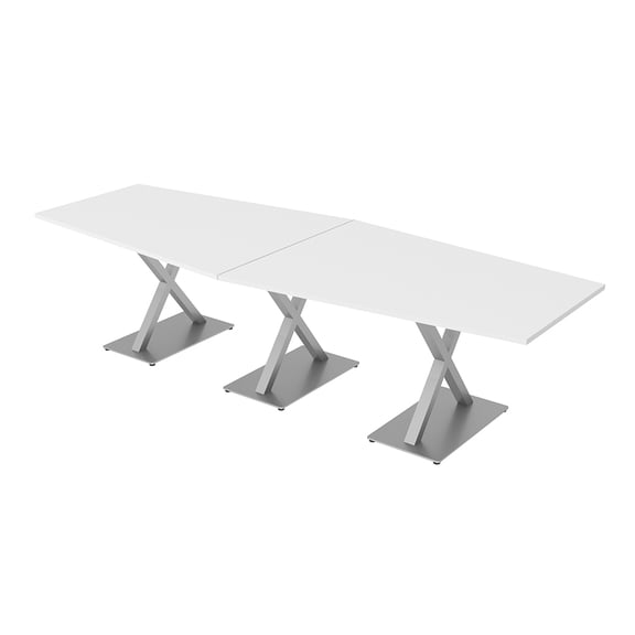 10 Ft Modular Hexagon Shaped Conference Table X Bases Electrical Units