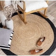 thumbnail image 1 of 10 Ft Round Black & Natural Jute Area Rug, Hand-Woven, Farmhouse Boho Style, Durable & Pet-Friendly Rug for Living Room, Dining Room, and Bedroom, 1 of 5