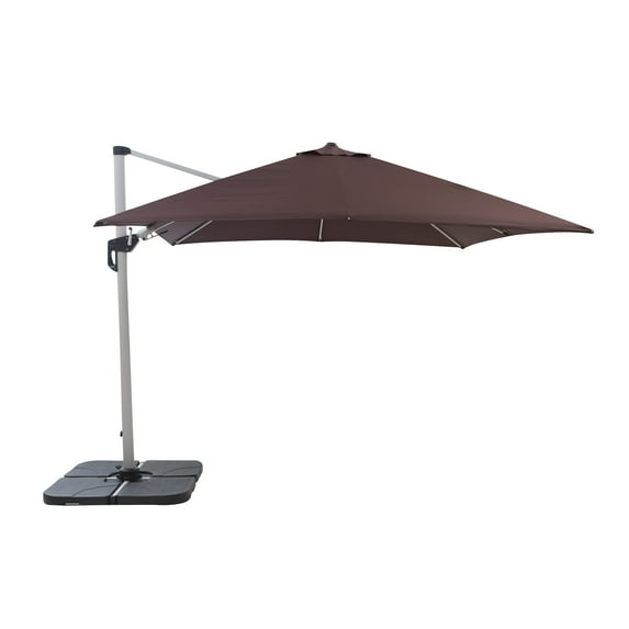 10 Ft Square Heavy Duty Cantilever Patio Umbrella, Coffee