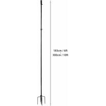 10 Ft Thickened Stainless Steel Ground Flag Pole - Outdoor Flagpole With 5 Prong Base For Garden And Yard