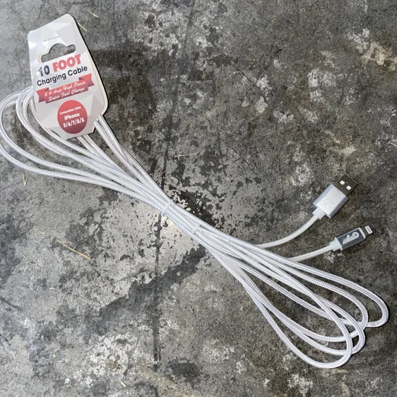 10 Ft Sync & Charge Usb Cable Gray New