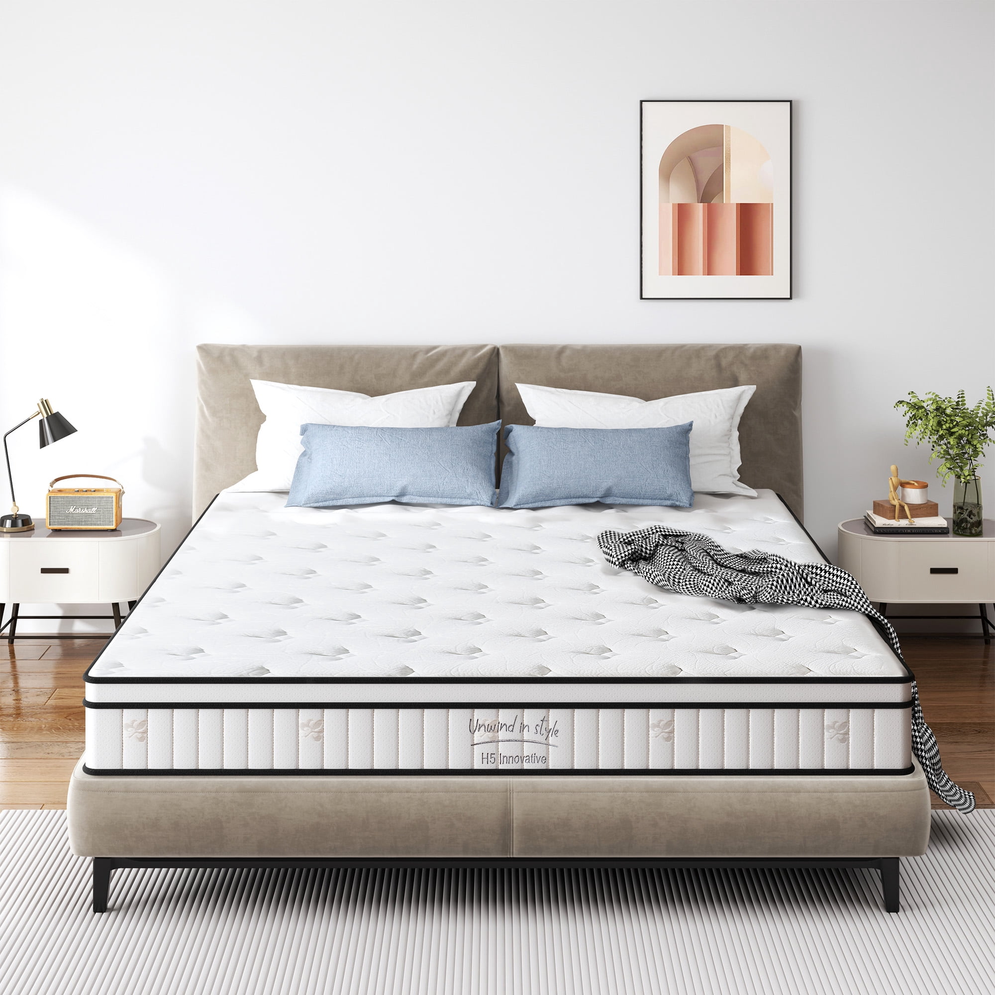 10" Full Mattress,Memory Foam & Spring Hybrid Mattress Full Size,Medium Feel,Breathable Comfort,Individual Pocket