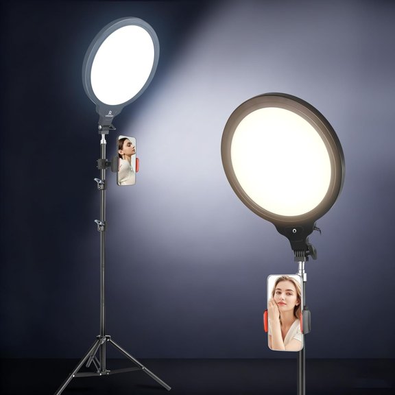 10" Full Screen Ring Light with 70.8 inch Tripod Stand &Remote Shutter, 3 Color Modes, Dimmable LED for & Android, for Live Streaming, Video Recording, , YouTube, Content Creation