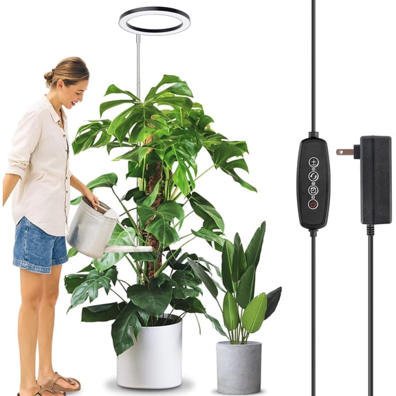 10" Full Spectrum Grow Light, 160 LEDs Plant Lamp for Indoor Plants, Grow Lamp with 4/8/12H Auto Timer, 10 Dimmable Levels, 3 Spectrum Modes, 61" Height Adjustable, Ideal for Large Tall Plants