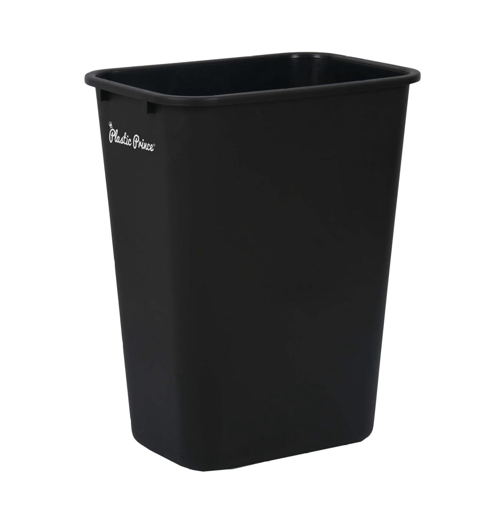 10 Gallon/40 Qt Wastebasket, Black Plastic Rectangular, Trash Can for ...
