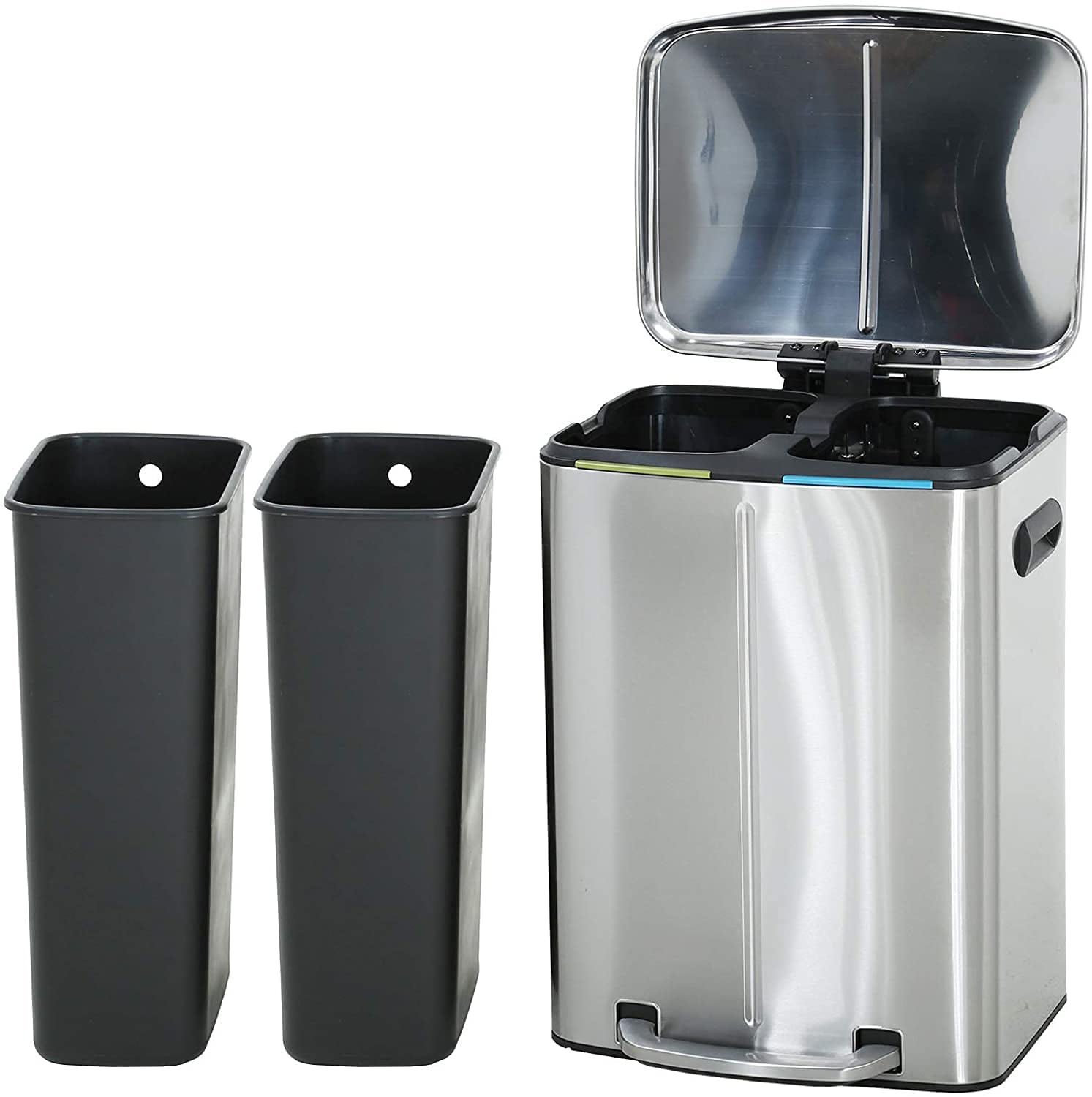 10 Gallon 40L Trash Can with Lid for Office Kitchen Metal Trash Can ...