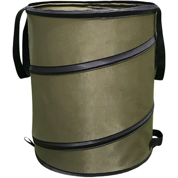 10 Gallon Camping Pop-Up Trash Can/Recycle Bin - Reusable, Foldable, and Portable - Ideal for Car, Outdoor, Garden, and Yard - Green, 10 Gallons