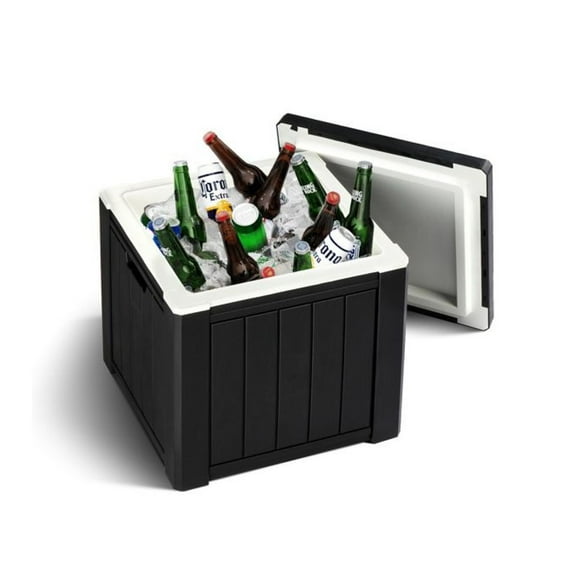 10 Gallon Cooler Side Table, Portable Ice Chest for Outdoors, Camping, Picnics - Multifunctional Party Cooler with Handle