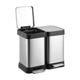 thumbnail image 1 of 10 Gallon Dual Trash and Recycling Bin, 40L(2x20L) Fingerprint Proof Stainless Steel Kitchen Garbage Can with Double Lid, Hands-Free Step Rubbish Bin without Inner Bucket for Kitchen Home Office, 1 of 7