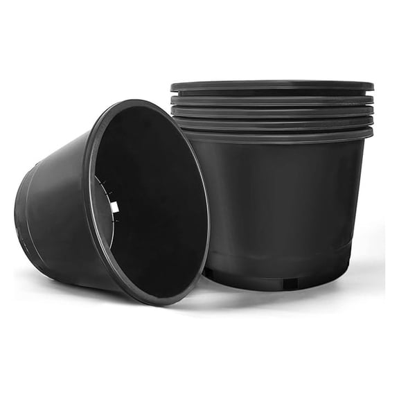 10 Gallon Flexible Pots Gallon Pot with Drainage Holes Plastic Plant Container Suitable for Indoor Outdoor Vegetables Flowers Plants 5 PCS