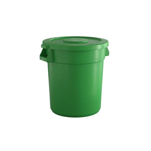 10 Gallon Green Round Trash Can with Lid, Ingredient Bin, Wastebasket