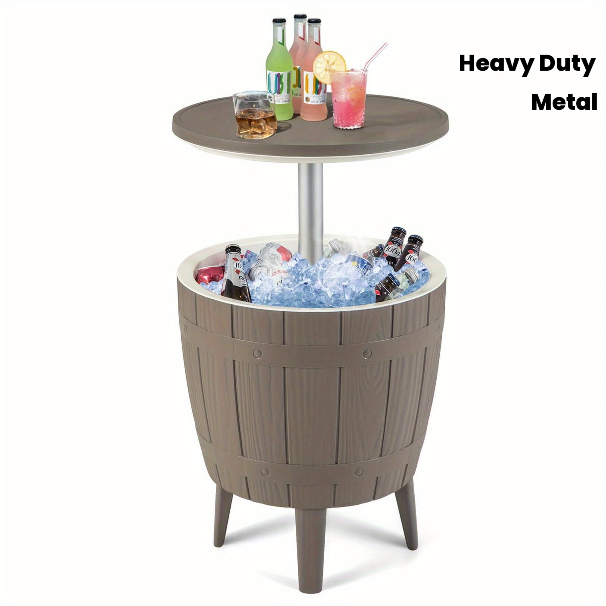 10 Gallon Heavy-Duty Metal Cooler Bar Table with Telescopic Top - 3-in ...