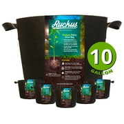 10 Gallon Heavy Duty and Reusable Fabric Grow Bags, Thickened Non-Woven Fabric Plant Pots 5-Pack