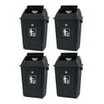 10 Gallon Plastic Garbage Can with Swing Lid, Set of 4 Large Trash Can