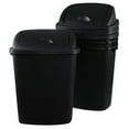 thumbnail image 1 of 10 Gallon Plastic Kitchen Waste Bin with Swing Top, Set of 4 Plastic Tall Garbage Bin with Swing Lid, Black, 1 of 7