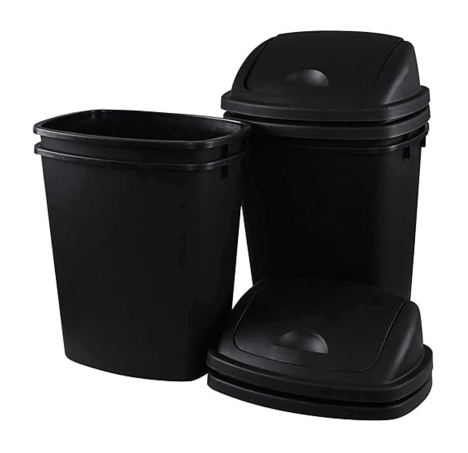 10 Gallon Plastic Kitchen Waste Bin with Top, Set of 4 Plastic Garbage ...