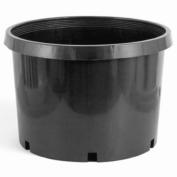 10 Gallon Premium Nursery Plastic Planter Flower, Herb & Vegetable Grow Pots with Drainage Holes for Indoor & Outdoor Use, Black, 5 Pack