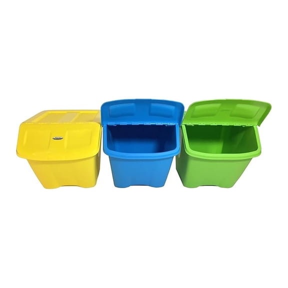 10 Gallon Stackable Shutter 3 PC Set Bins (7319)