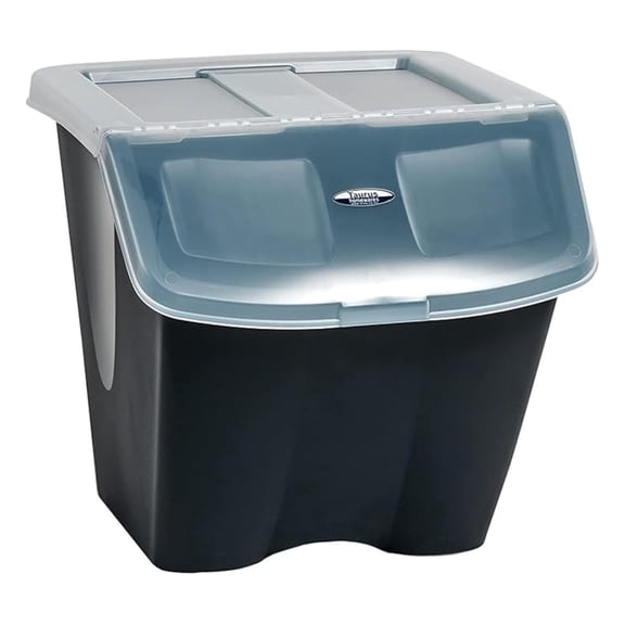 10 Gallon Stackable Shutter Bins, Black, 7316