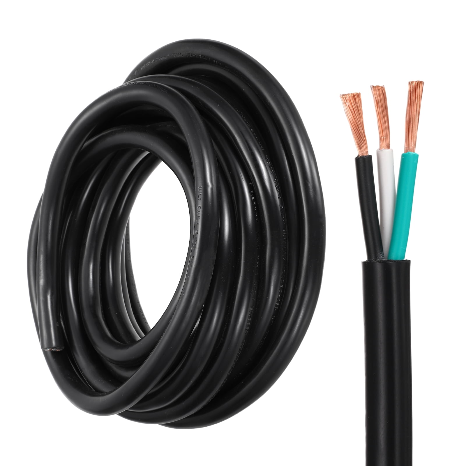 10 Gauge 3 Conductor Wire, 30ft SJTW Outdoor Extension Power Cable 10AWG 10/3 Wire Pure Copper Electrical Cable for Lawn Battery Automotive Outdoors, UL, 300V
