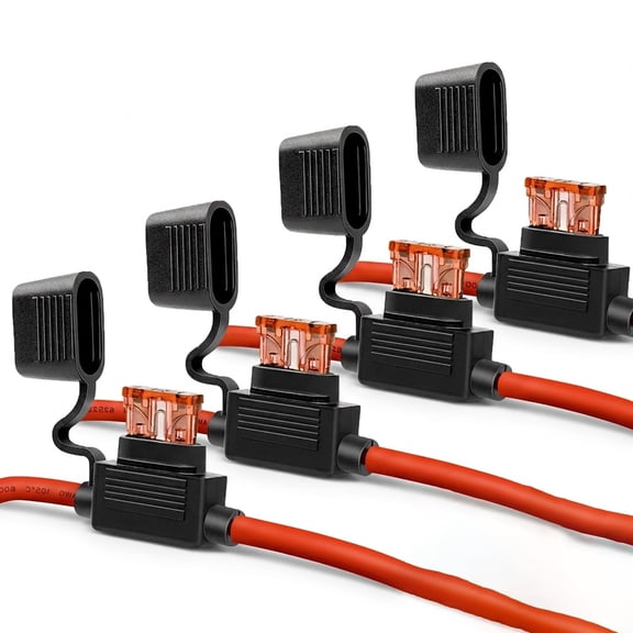 10 Gauge Fuse Holder - 10 AWG Inline Fuse Holder with 40 AMP ATC Blade Fuses (4pack)