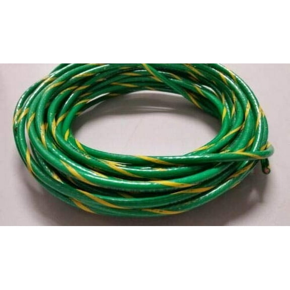 10 Gauge Ground Wire THHN Wire Green Yellow 50 FEET THWN-2 600V Copper Stranded Cables Electronic Stranded Wire Cable Electrics DIY