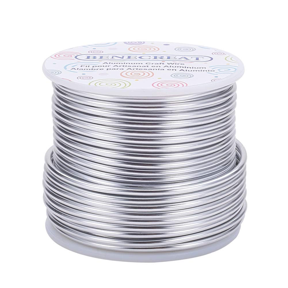 10 Gauge Jewelry Craft Aluminum Wire 80 Feet Bendable Metal Sculpting Wire for Christmas Craft Floral Model Making (Silver 2.5mm)