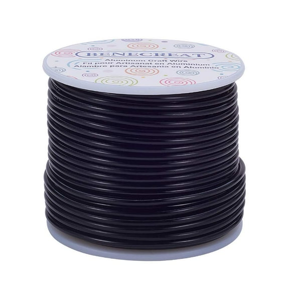 10 Gauge Jewelry Craft Aluminum Wire 80 Feet Bendable Metal Sculpting Wire for Craft Floral Model Skeleton Making (Black 2.5mm) Black