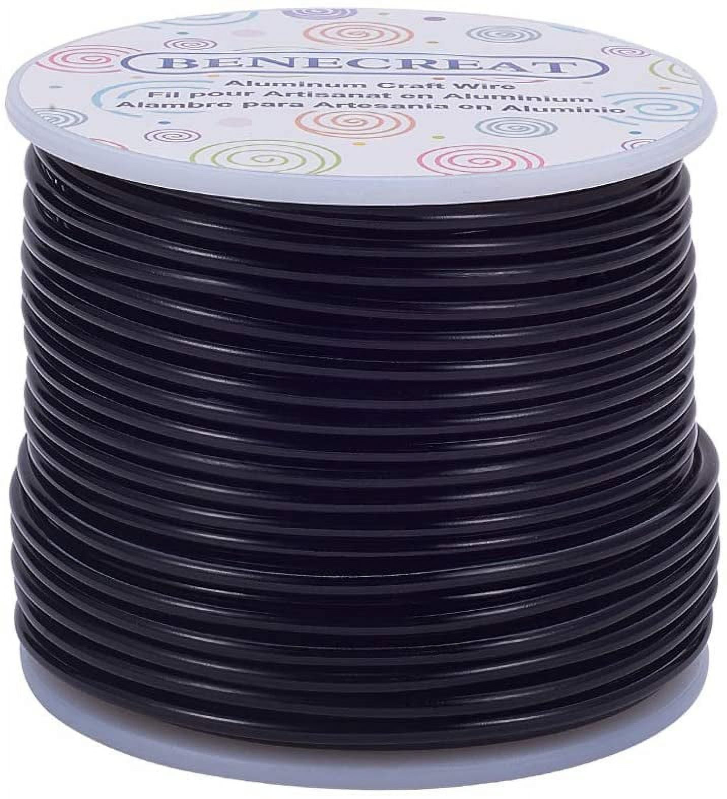 10 Gauge Jewelry Craft Aluminum Wire 80 Feet Bendable Metal Sculpting Wire  for Craft Floral Model Skeleton Making (Black 2.5mm) 