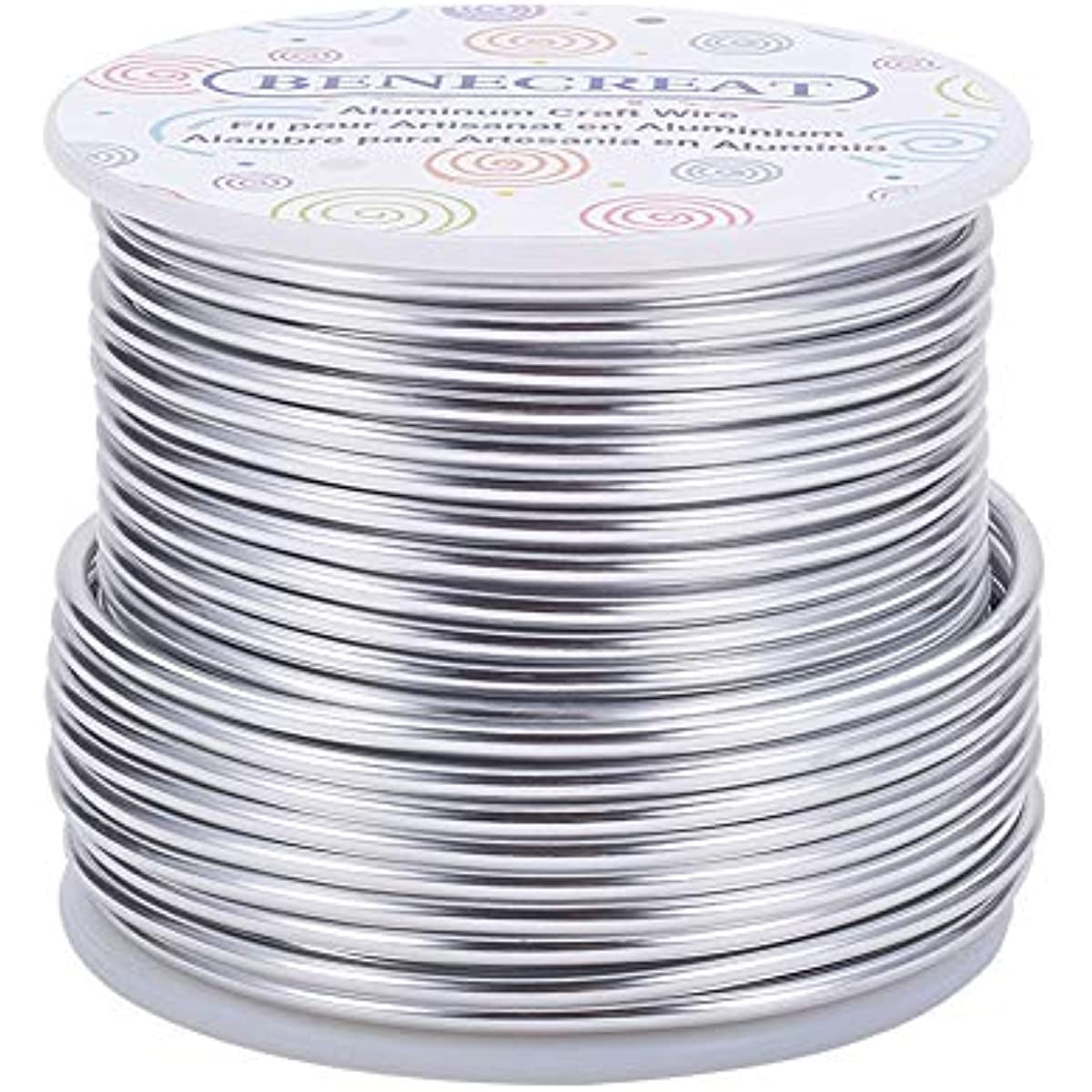 Inspirelle 18 Gauge 377 Feet Silver Aluminum Craft Wire Bendable Metal Wire  For Jewelry Craft Making