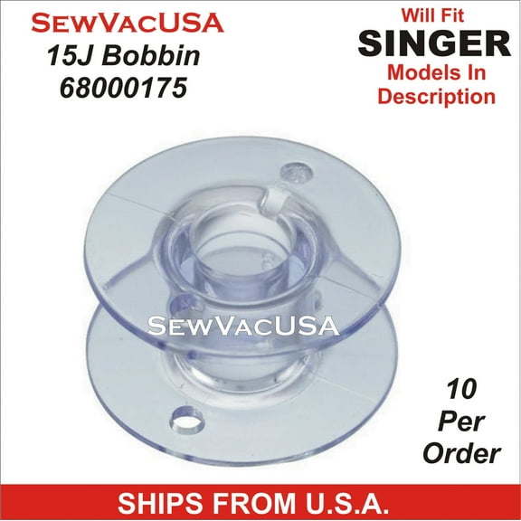 10 Genuine Singer Bobbins 68000175 / 85128 Fits Heavy Duty Models In Description