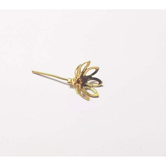 10 Gold Plated Copper Lotus Flowers for Laxmi Pooja and Worships