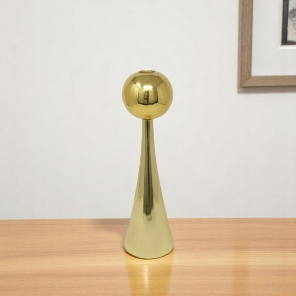 10" Gold Stainless Steel Tabletop Taper Candlestick
